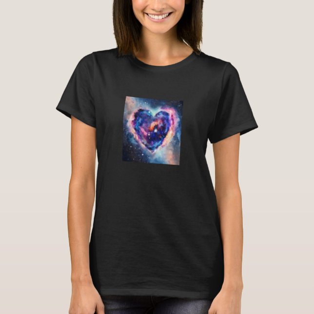 Valentine's Day Love Heart Galaxy Girlfriend Fianc T-Shirt (Vorderseite)
