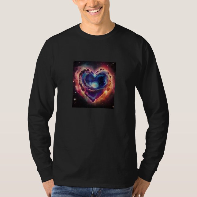 Valentine's Day Love Heart Galaxy Girlfriend Fianc T-Shirt (Vorderseite)