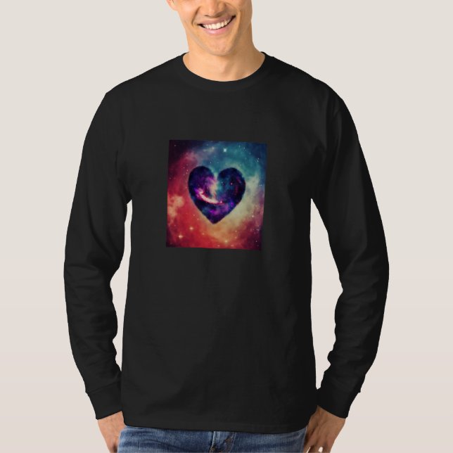 Valentine's Day Love Heart Galaxy Girlfriend Fianc T-Shirt (Vorderseite)