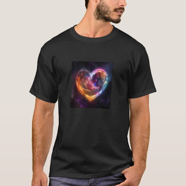Valentine's Day Love Heart Galaxy Girlfriend Fianc T-Shirt (Vorderseite)