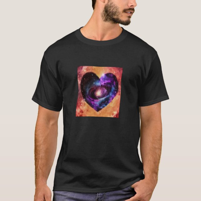 Valentine's Day Love Heart Galaxy Girlfriend Fianc T-Shirt (Vorderseite)