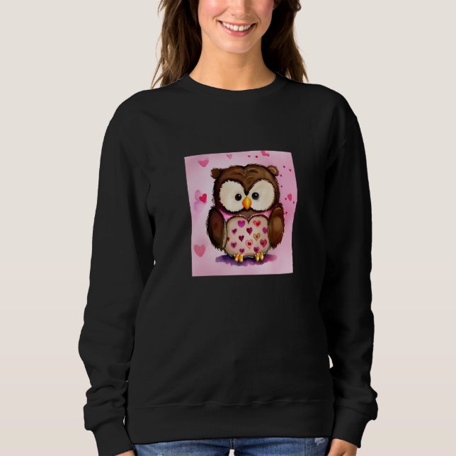 Valentine's Day Love Heart Owl Teddy Girlfriend Fi Sweatshirt (Vorderseite)