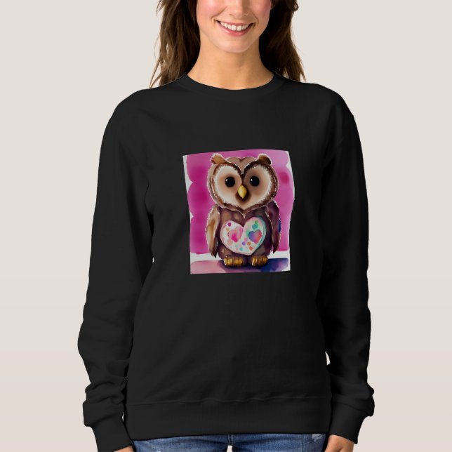 Valentine's Day Love Heart Owl Teddy Girlfriend Fi Sweatshirt (Vorderseite)