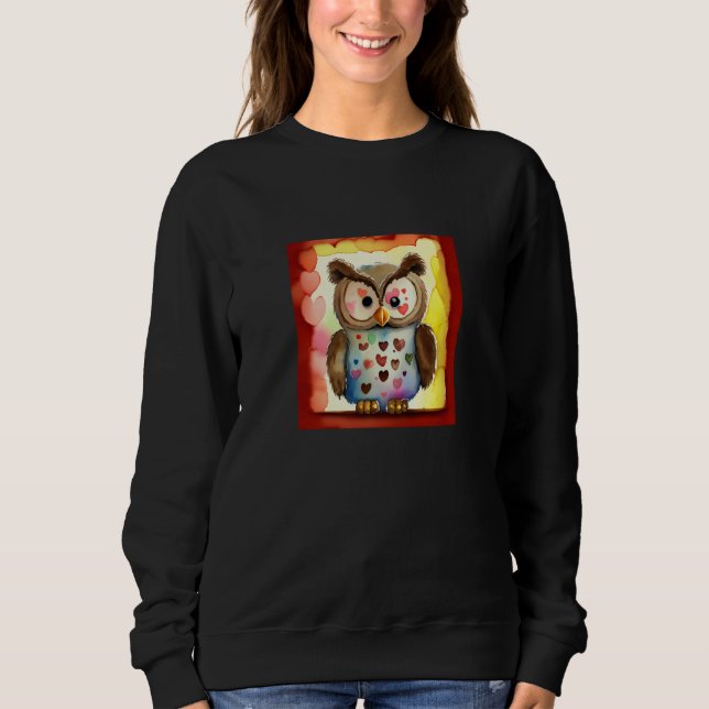 Valentine's Day Love Heart Owl Teddy Girlfriend Fi Sweatshirt (Vorderseite)