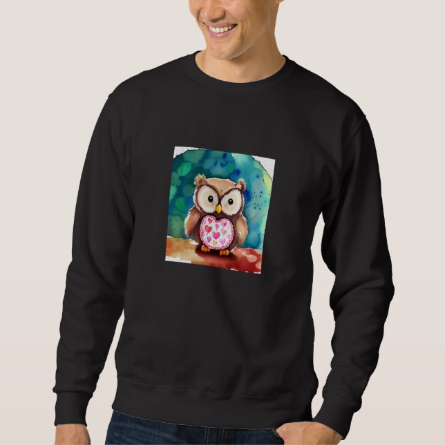 Valentine's Day Love Heart Owl Teddy Girlfriend Fi Sweatshirt (Vorderseite)
