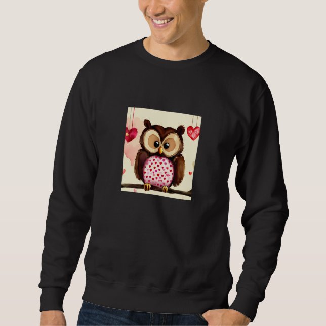 Valentine's Day Love Heart Owl Teddy Girlfriend Fi Sweatshirt (Vorderseite)