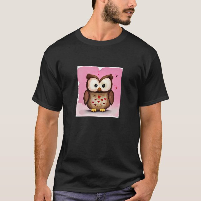 Valentine's Day Love Heart Owl Teddy Girlfriend Fi T-Shirt (Vorderseite)
