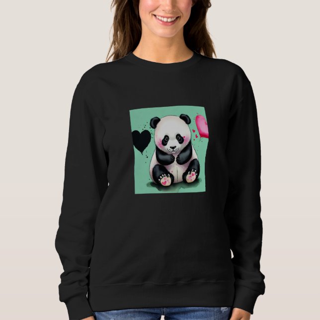 Valentine's Day Love Heart Panda Girlfriend Fiancé Sweatshirt (Vorderseite)