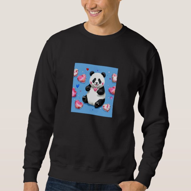 Valentine's Day Love Heart Panda Girlfriend Fiancé Sweatshirt (Vorderseite)