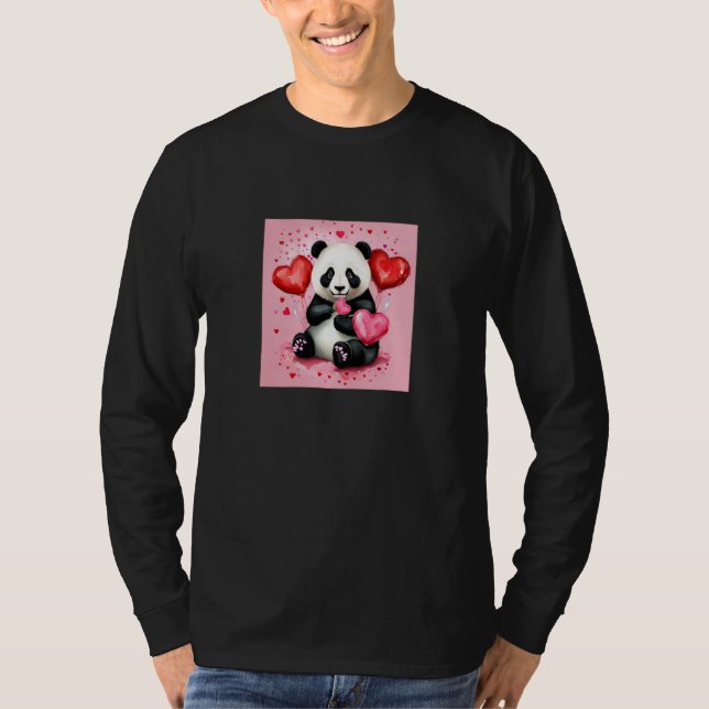 Valentine's Day Love Heart Panda Girlfriend Fiancé T-Shirt (Vorderseite)