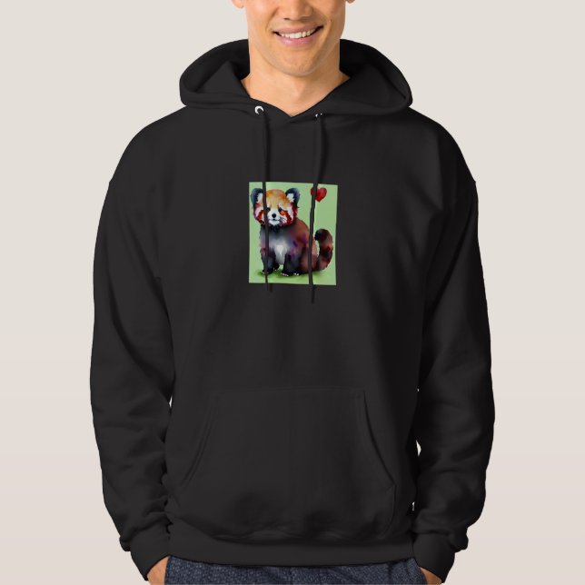 Valentine's Day Love Heart Red Panda Girlfriend Fi Hoodie (Vorderseite)