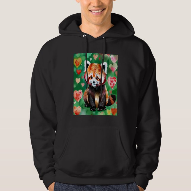 Valentine's Day Love Heart Red Panda Girlfriend Fi Hoodie (Vorderseite)