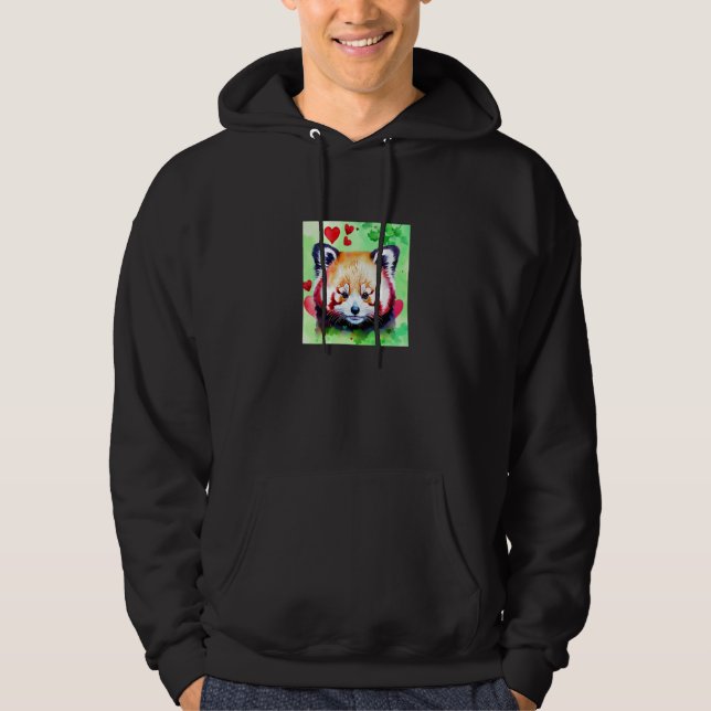 Valentine's Day Love Heart Red Panda Girlfriend Fi Hoodie (Vorderseite)