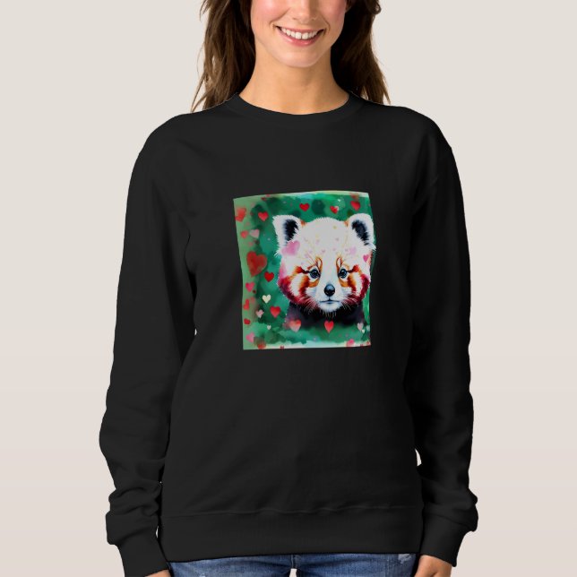 Valentine's Day Love Heart Red Panda Girlfriend Fi Sweatshirt (Vorderseite)
