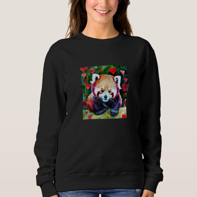 Valentine's Day Love Heart Red Panda Girlfriend Fi Sweatshirt (Vorderseite)