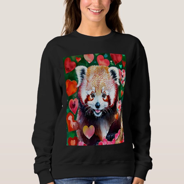 Valentine's Day Love Heart Red Panda Girlfriend Fi Sweatshirt (Vorderseite)