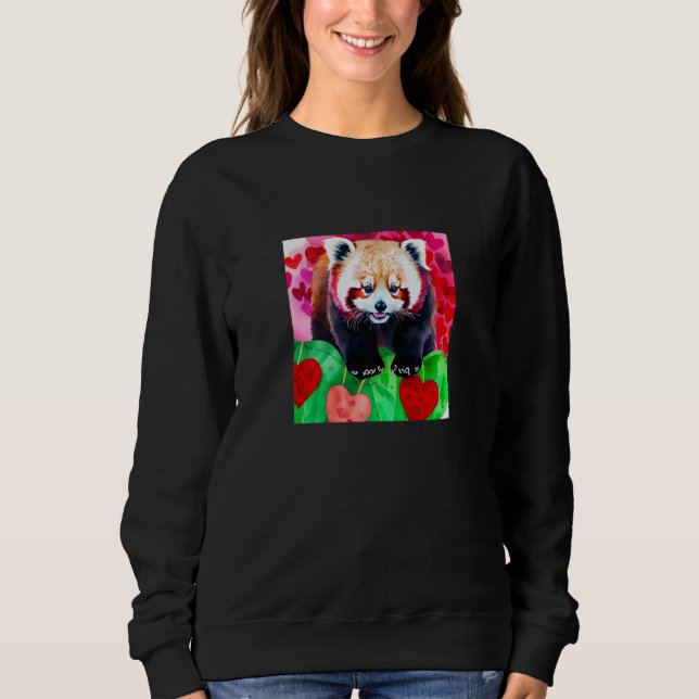 Valentine's Day Love Heart Red Panda Girlfriend Fi Sweatshirt (Vorderseite)
