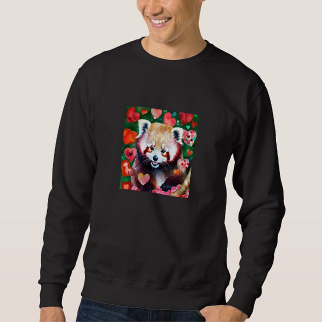 Valentine's Day Love Heart Red Panda Girlfriend Fi Sweatshirt (Vorderseite)