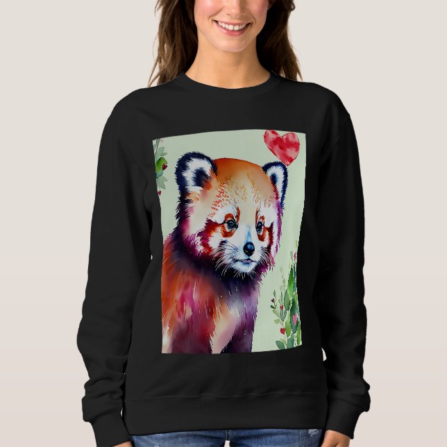 Valentine's Day Love Heart Red Panda Girlfriend Fi Sweatshirt (Vorderseite)