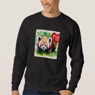 Valentine's Day Love Heart Red Panda Girlfriend Fi Sweatshirt