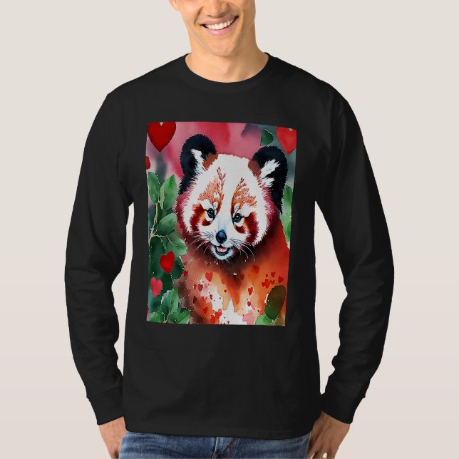 Valentine's Day Love Heart Red Panda Girlfriend Fi T-Shirt (Vorderseite)