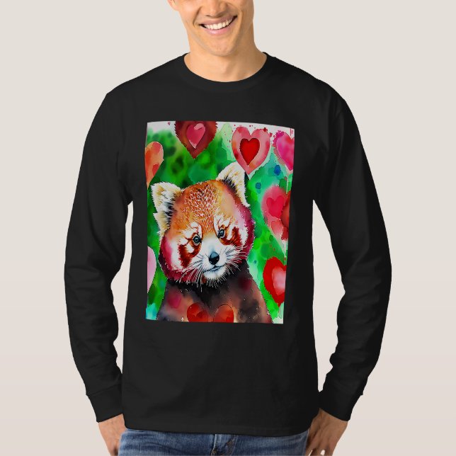 Valentine's Day Love Heart Red Panda Girlfriend Fi T-Shirt (Vorderseite)