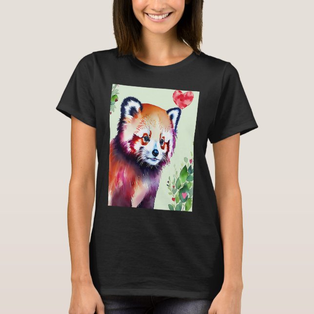 Valentine's Day Love Heart Red Panda Girlfriend Fi T-Shirt (Vorderseite)