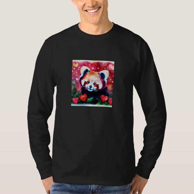 Valentine's Day Love Heart Red Panda Girlfriend Fi T-Shirt (Vorderseite)