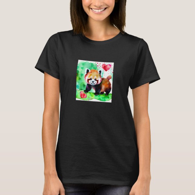 Valentine's Day Love Heart Red Panda Girlfriend Fi T-Shirt (Vorderseite)