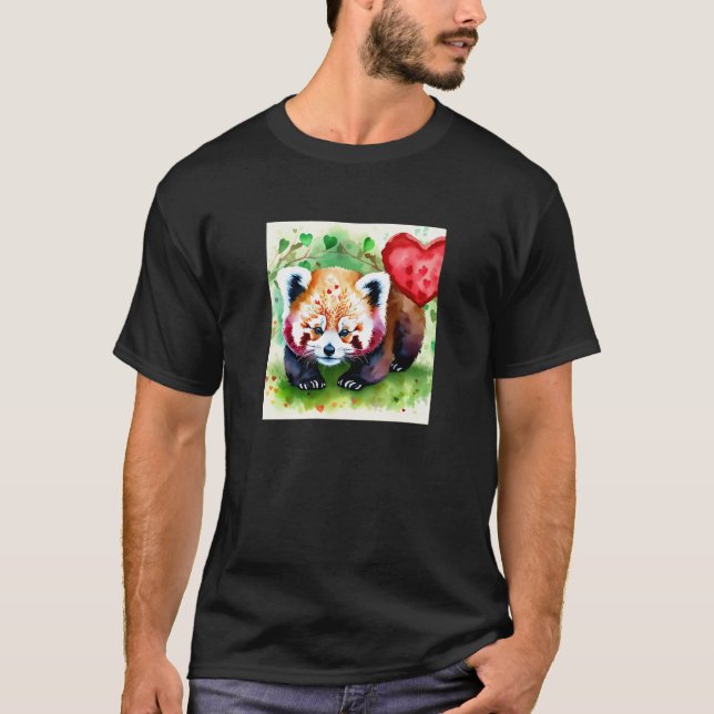 Valentine's Day Love Heart Red Panda Girlfriend Fi T-Shirt (Vorderseite)