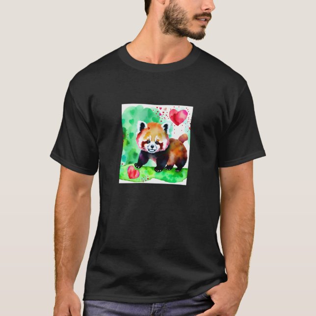 Valentine's Day Love Heart Red Panda Girlfriend Fi T-Shirt (Vorderseite)