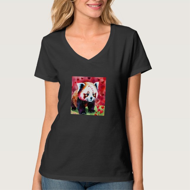 Valentine's Day Love Heart Red Panda Girlfriend Fi T-Shirt (Vorderseite)