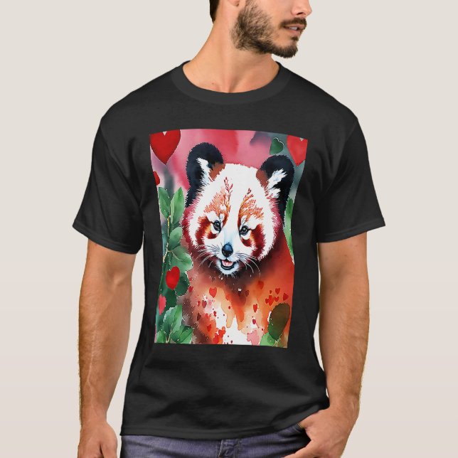 Valentine's Day Love Heart Red Panda Girlfriend Fi T-Shirt (Vorderseite)