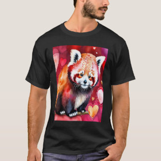 Valentine's Day Love Heart Red Panda Girlfriend Fi T-Shirt