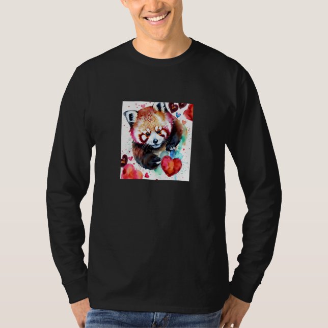 Valentine's Day Love Heart Red Panda Girlfriend Fi T-Shirt (Vorderseite)