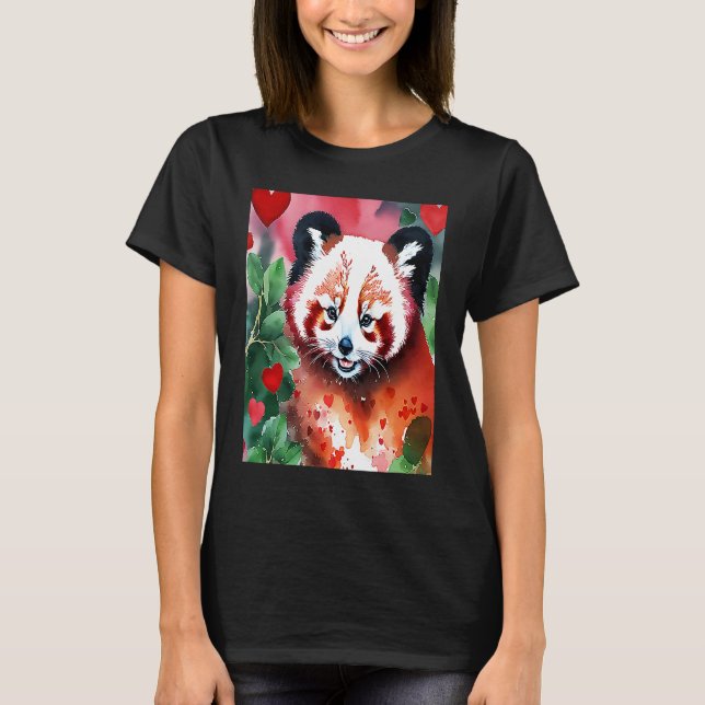 Valentine's Day Love Heart Red Panda Girlfriend Fi T-Shirt (Vorderseite)
