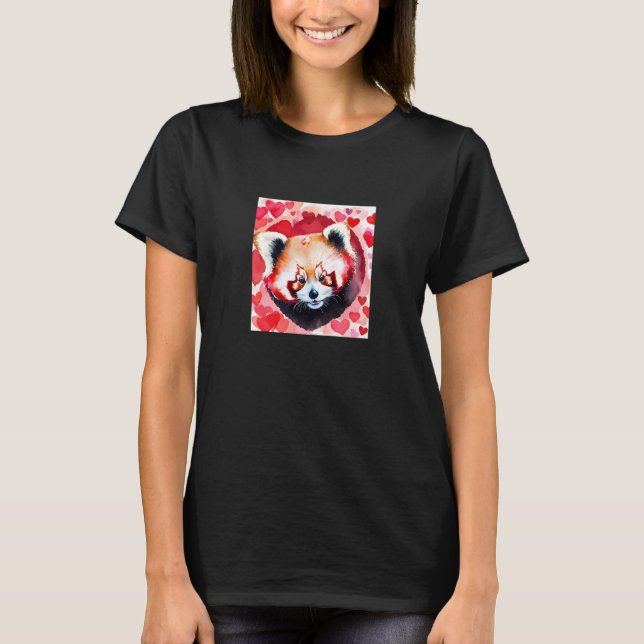 Valentine's Day Love Heart Red Panda Girlfriend Fi T-Shirt (Vorderseite)