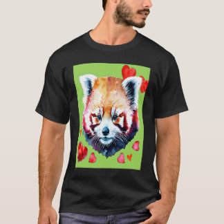 Valentine's Day Love Heart Red Panda Girlfriend Fi T-Shirt
