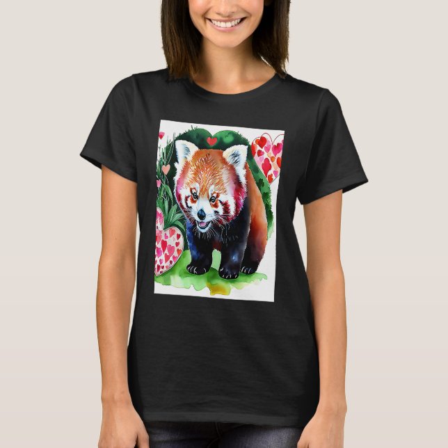 Valentine's Day Love Heart Red Panda Girlfriend Fi T-Shirt (Vorderseite)