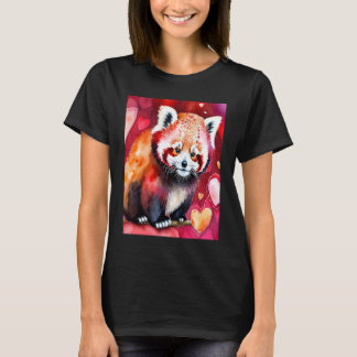 Valentine's Day Love Heart Red Panda Girlfriend Fi T-Shirt