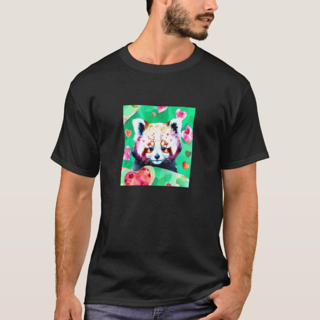 Valentine's Day Love Heart Red Panda Girlfriend Fi T-Shirt (Vorderseite)