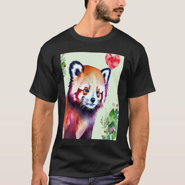 Valentine's Day Love Heart Red Panda Girlfriend Fi T-Shirt (Vorderseite)