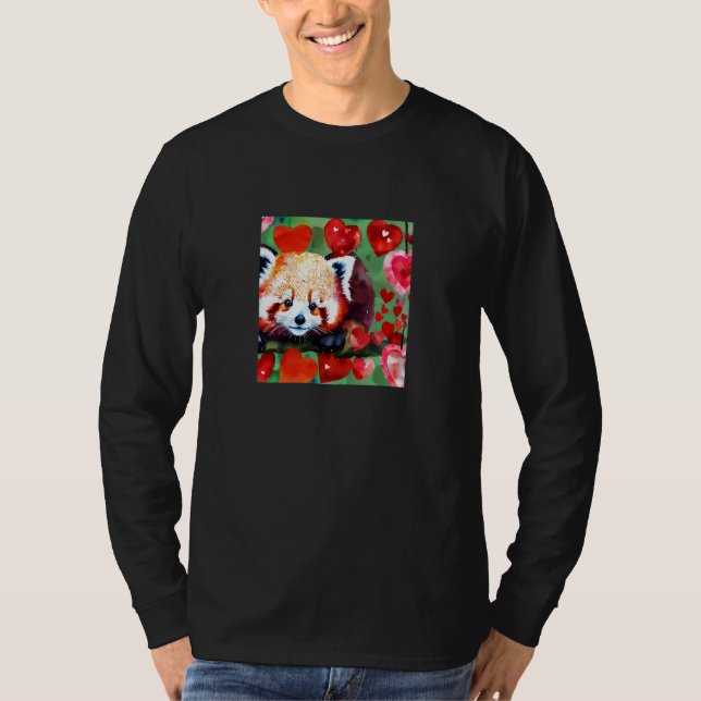 Valentine's Day Love Heart Red Panda Girlfriend Fi T-Shirt (Vorderseite)