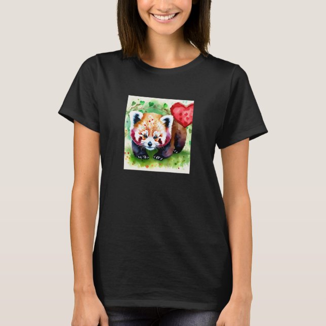 Valentine's Day Love Heart Red Panda Girlfriend Fi T-Shirt (Vorderseite)