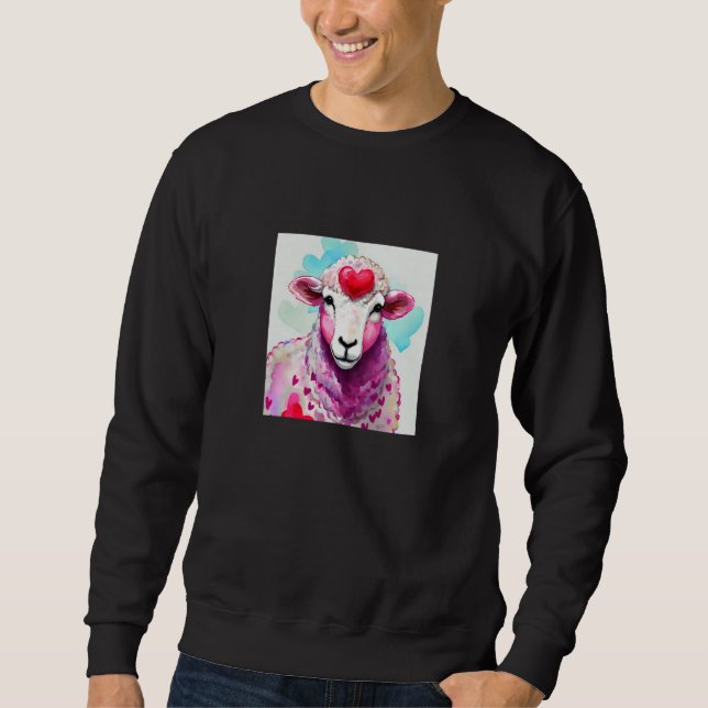 Valentine's Day Love Heart Sheep Girlfriend Fiancé Sweatshirt (Vorderseite)