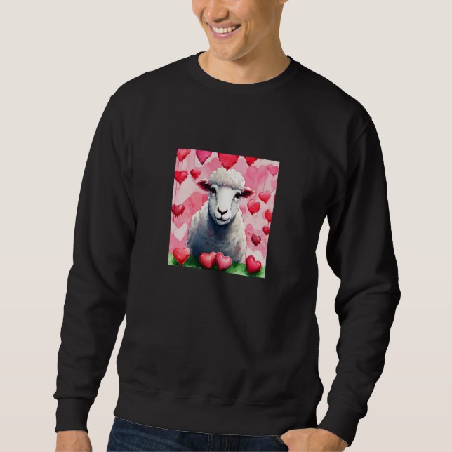 Valentine's Day Love Heart Sheep Girlfriend Fiancé Sweatshirt (Vorderseite)