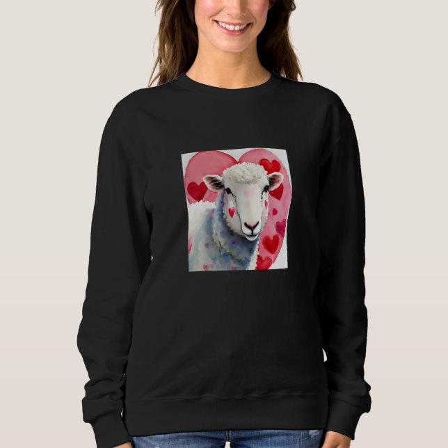 Valentine's Day Love Heart Sheep Girlfriend Fiancé Sweatshirt (Vorderseite)