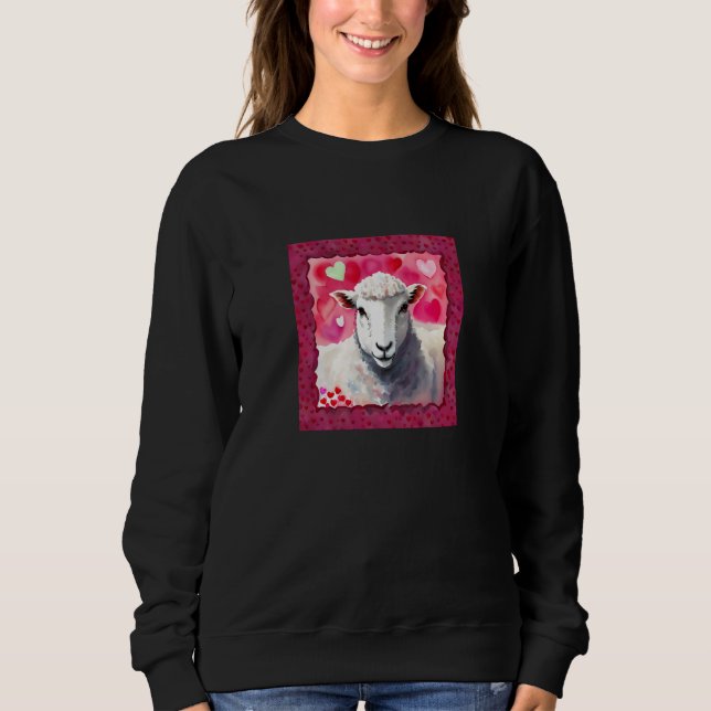 Valentine's Day Love Heart Sheep Girlfriend Fiancé Sweatshirt (Vorderseite)