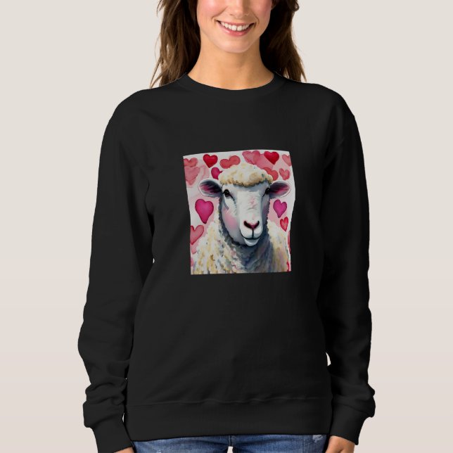 Valentine's Day Love Heart Sheep Girlfriend Fiancé Sweatshirt (Vorderseite)