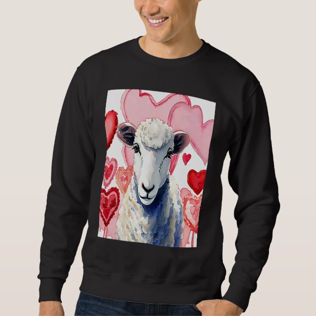 Valentine's Day Love Heart Sheep Girlfriend Fiancé Sweatshirt (Vorderseite)